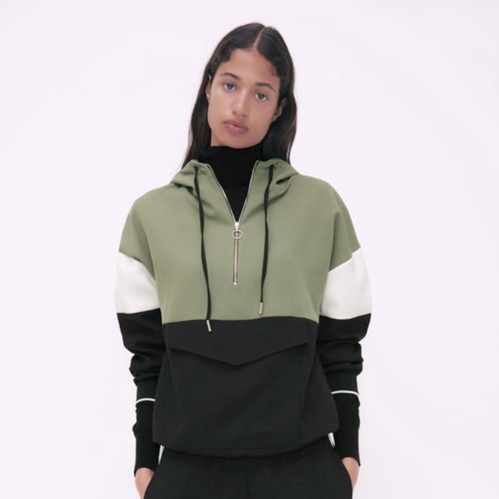 Green white sweatshirt